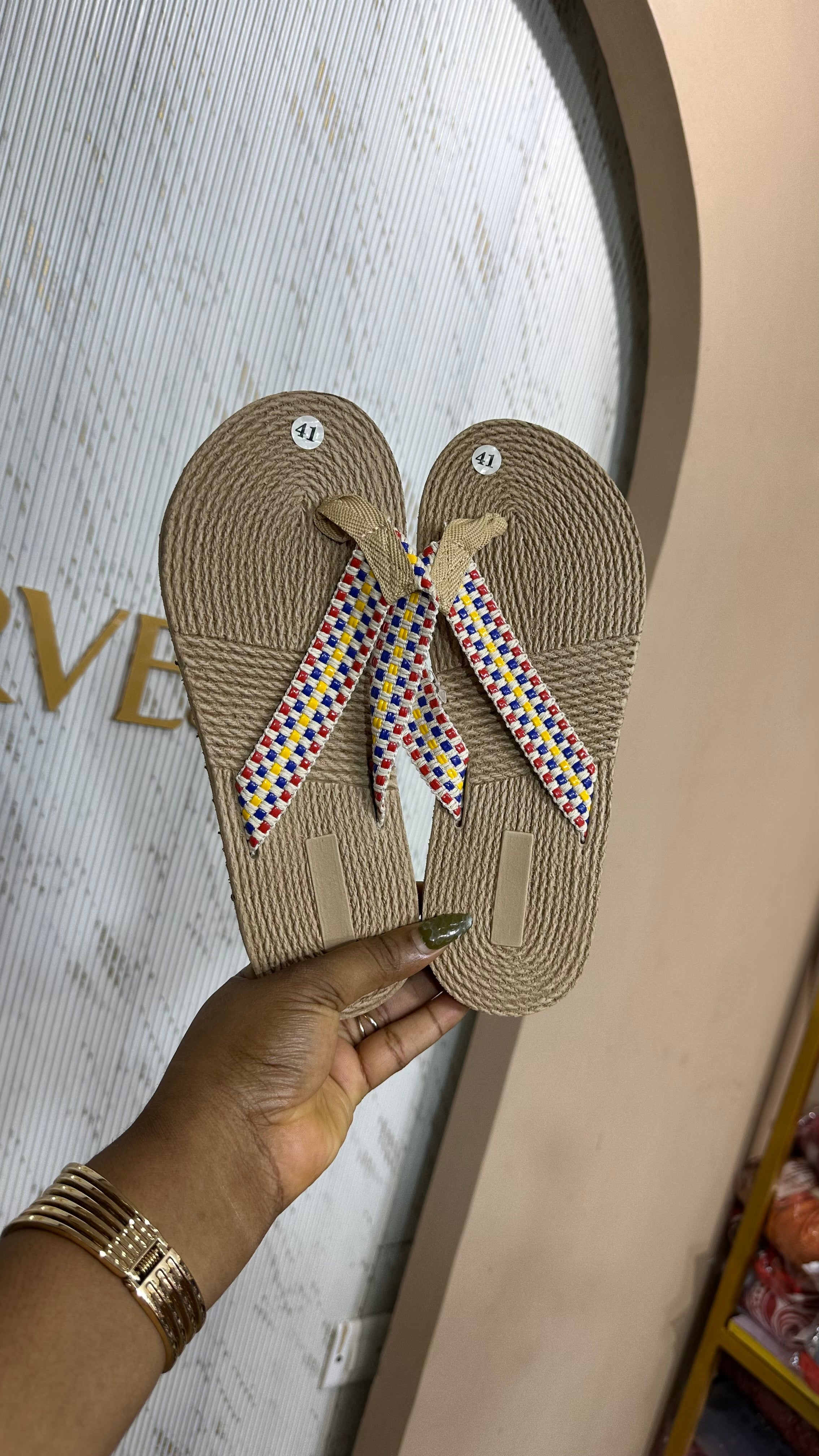 His & Hers Multicolored Beach Slippers