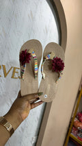 Red Rose Luxe Beach Slippers