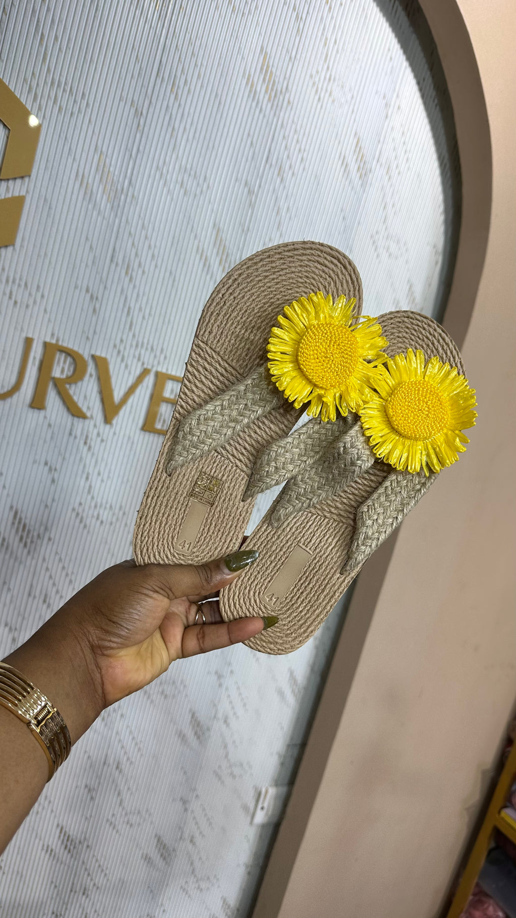 Yellow Sunflower Beach Slippers