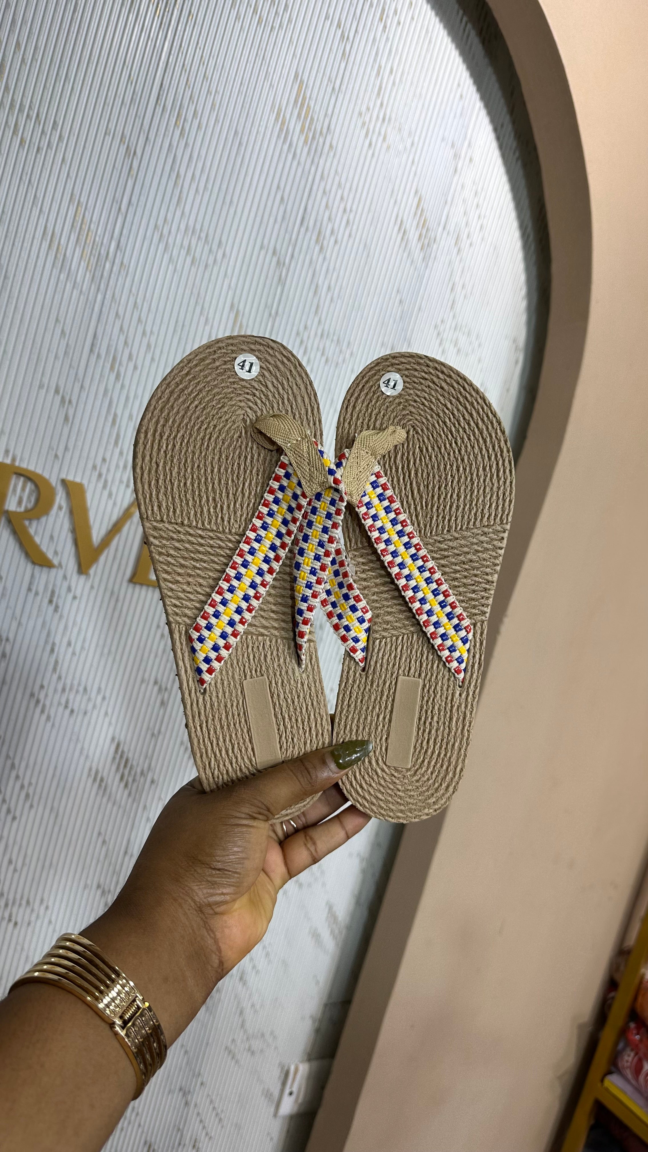 His & Hers Multicolored Beach Slippers