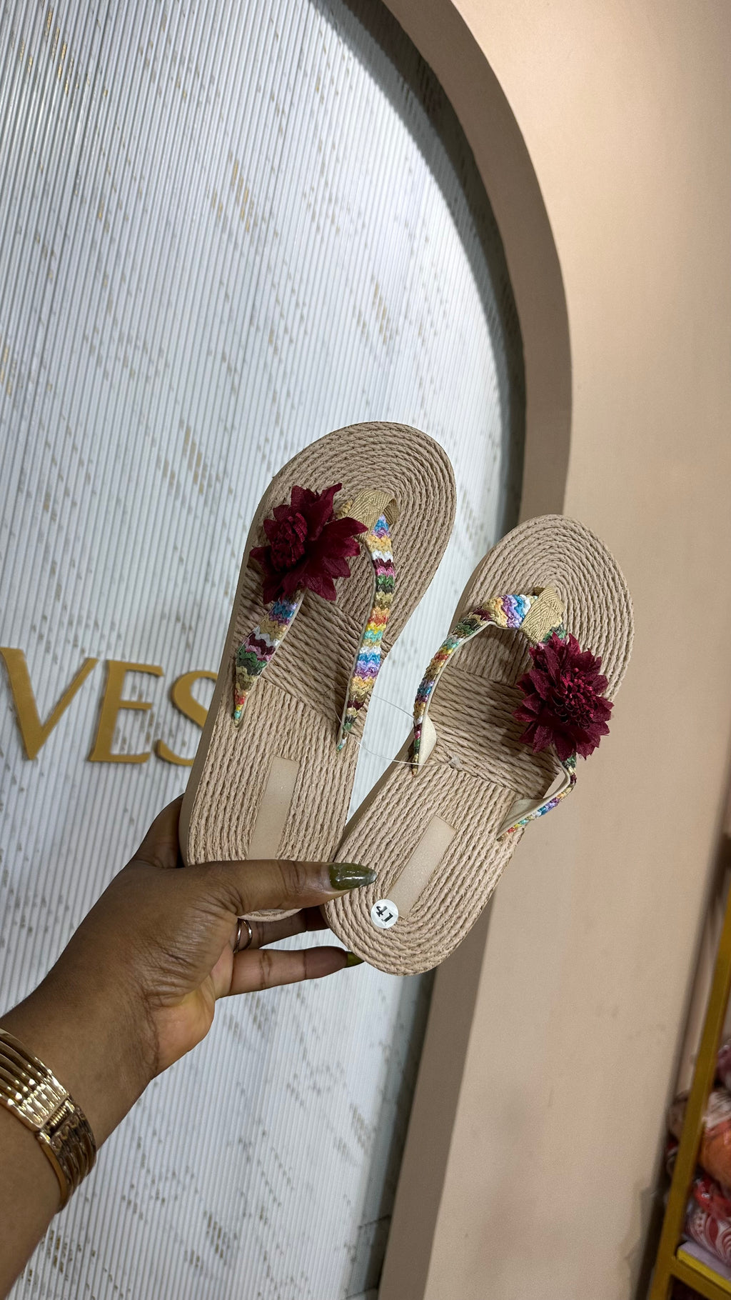 Red Rose Luxe Beach Slippers