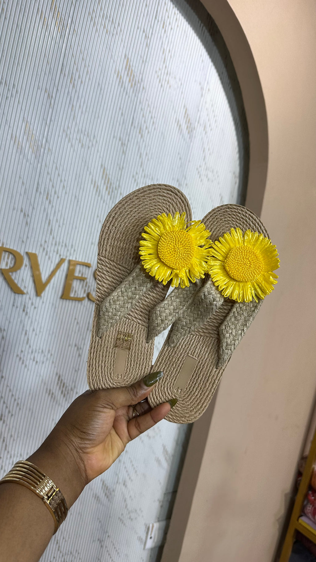 Yellow Sunflower Beach Slippers