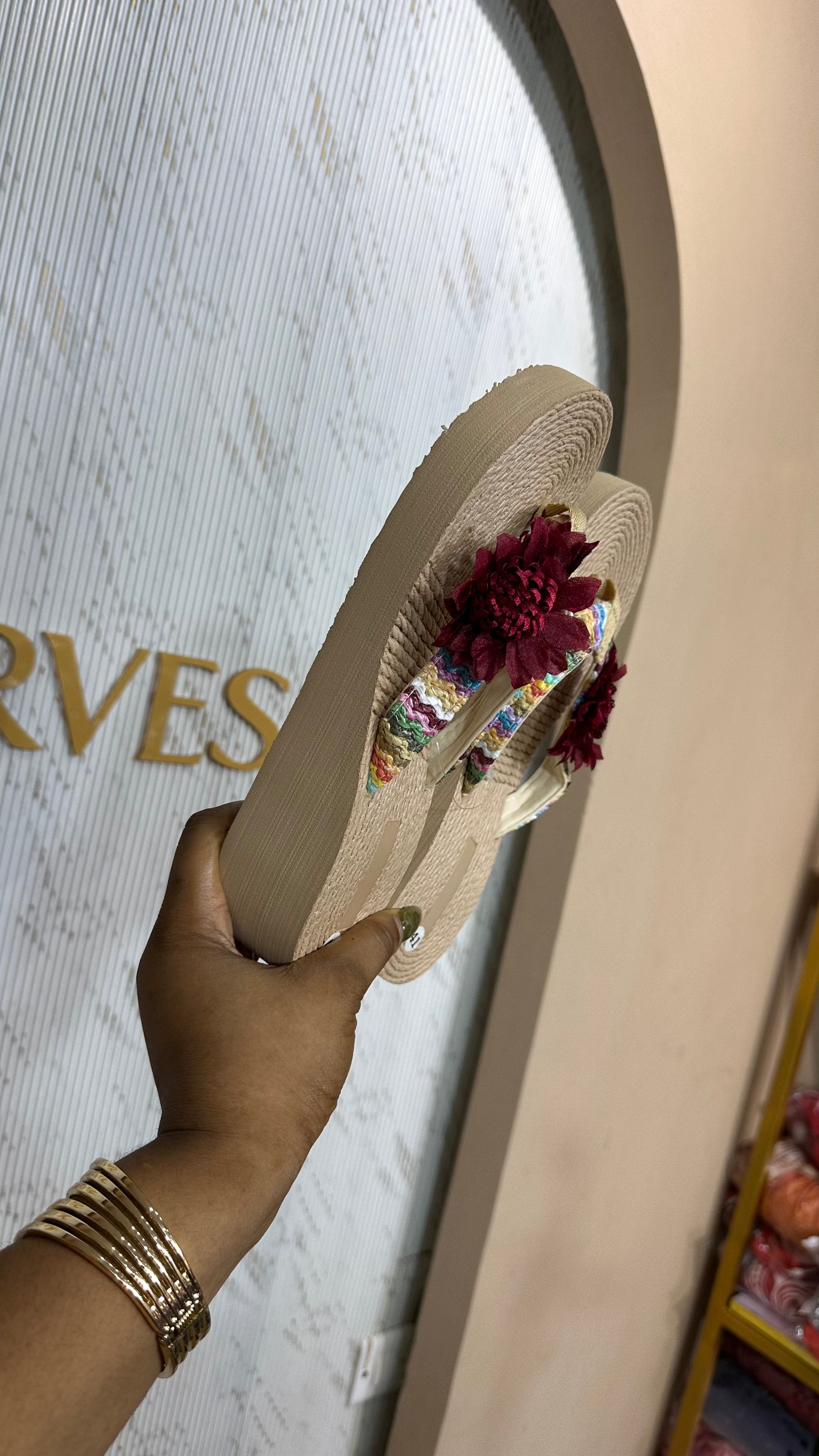 Red Rose Luxe Beach Slippers