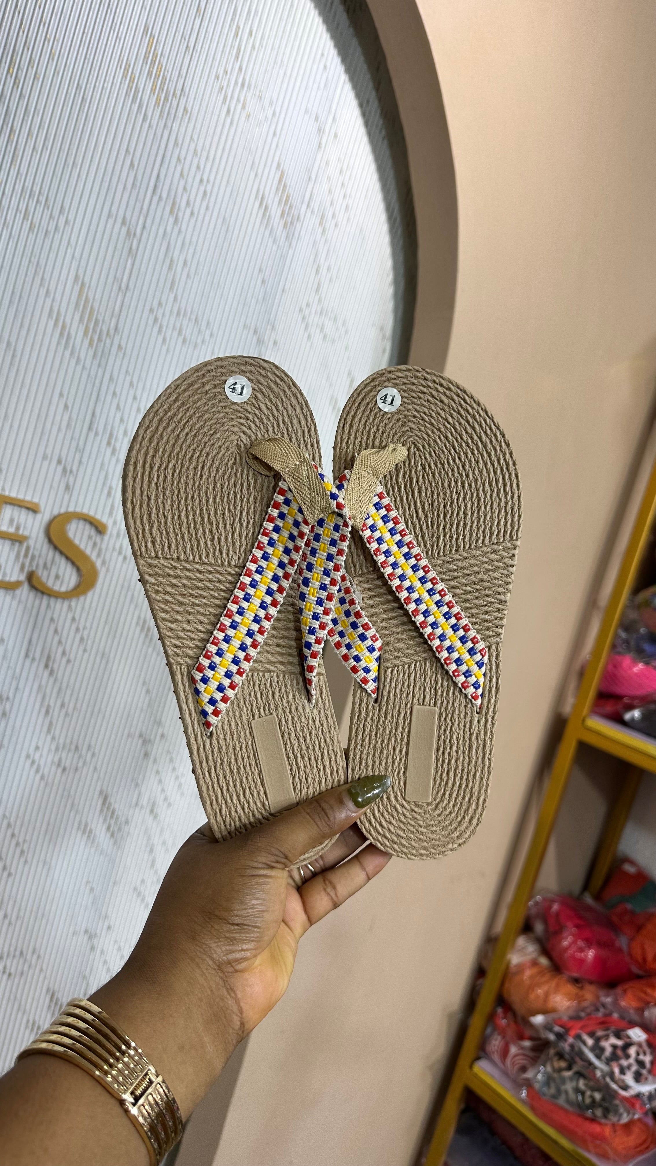 His & Hers Multicolored Beach Slippers