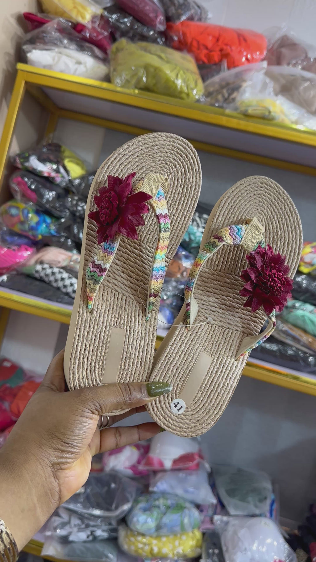 Red Rose Luxe Beach Slippers