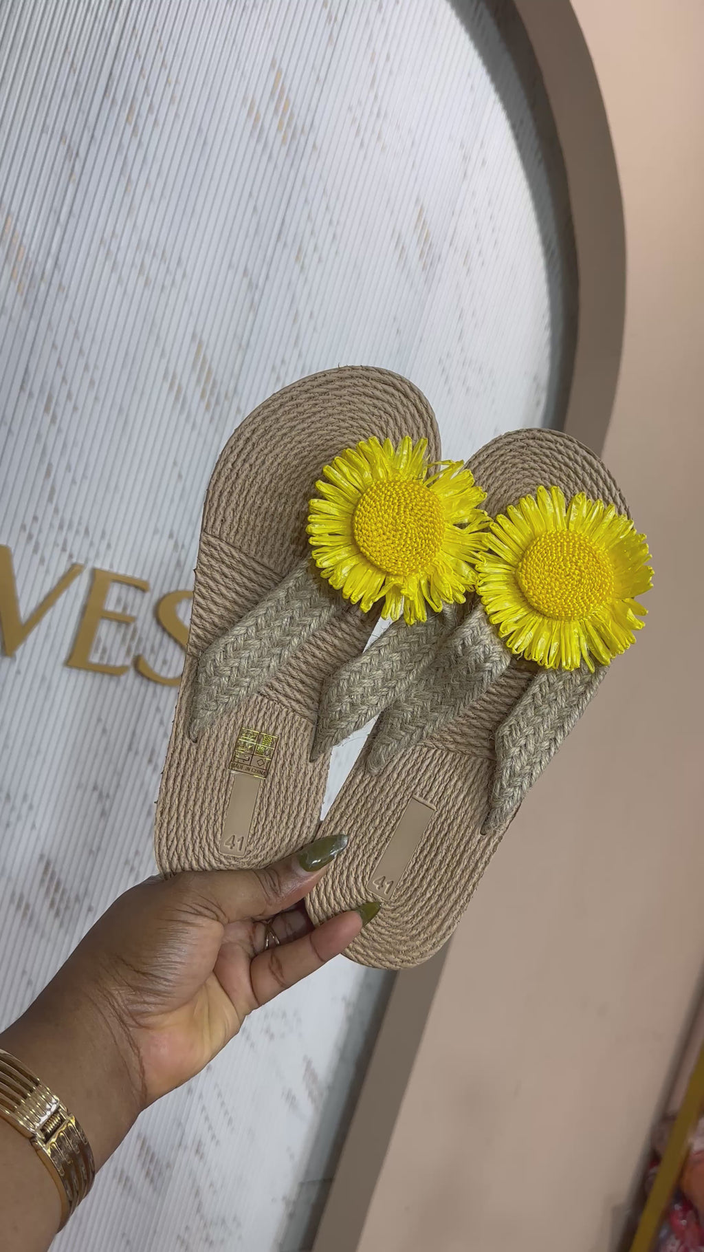 Yellow Sunflower Beach Slippers